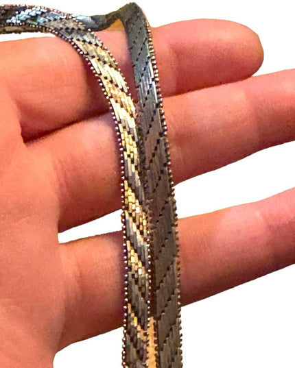 Stunning sterling silver 925 Italy Italian Riccio Necklace i16”