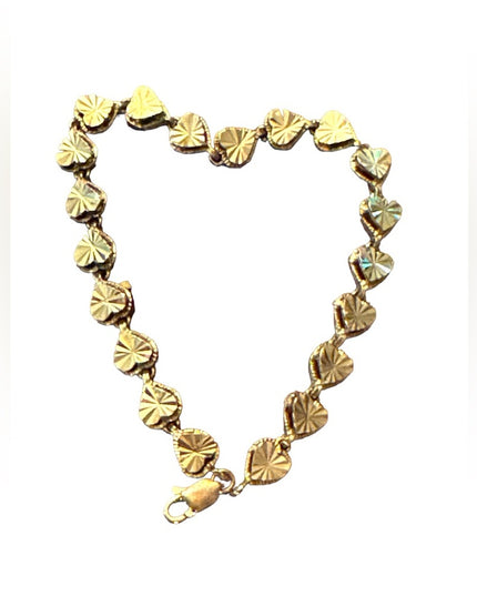 Sterling silver 925 gold plt heart link bracelet