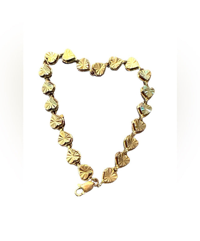 Sterling silver 925 gold plt heart link bracelet