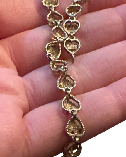 Sterling silver 925 gold plt heart link bracelet