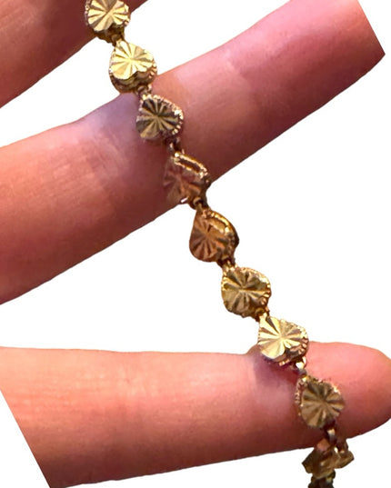 Sterling silver 925 gold plt heart link bracelet