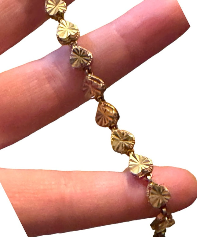 Sterling silver 925 gold plt heart link bracelet