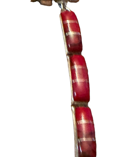 Sterling silver 925 Mexico red jasper chunky link bracelet