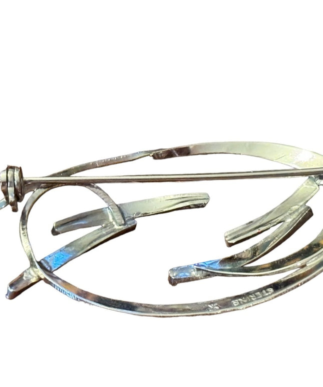 Vintage silver modernist fancy brooch