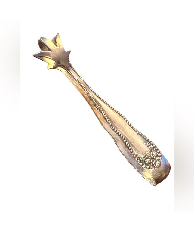 Late 1800s Sterling silver 925 Euro hallmark Sugar tongs
