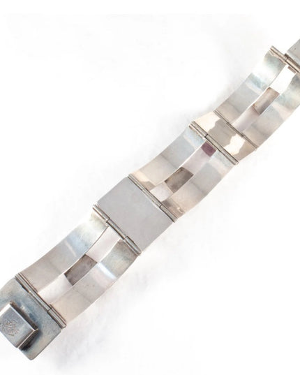 Vintage 1950s Sterling Silver 925 Aztex Mayan Amethyst Bracelet Mexican ERR