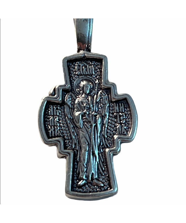 Vintage Sterling Silver European angel cross pendant 925