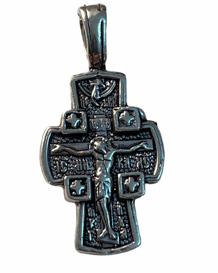 Vintage Sterling Silver European angel cross pendant 925