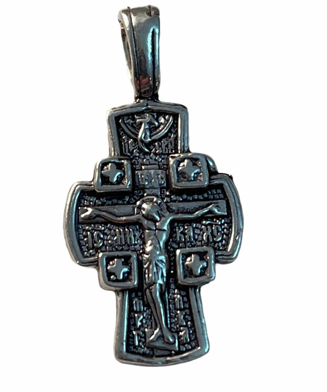 Vintage Sterling Silver European angel cross pendant 925