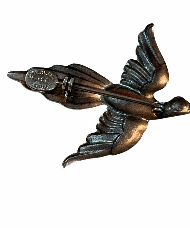 Vintage sterling silver 925 Coro Bird brooch