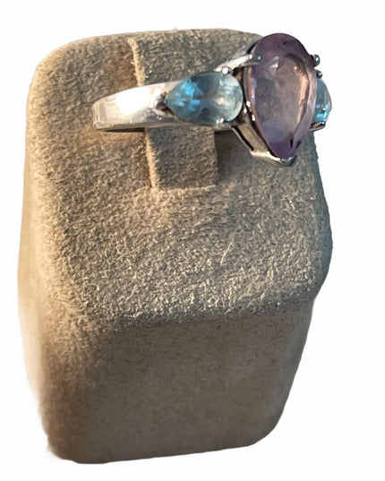 Vintage blue & purple sterling silver 925 amethyst topaz