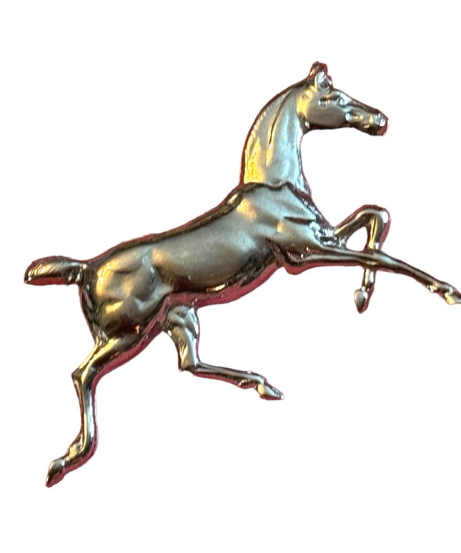 Vintage Sterling silver galloping horse brooch