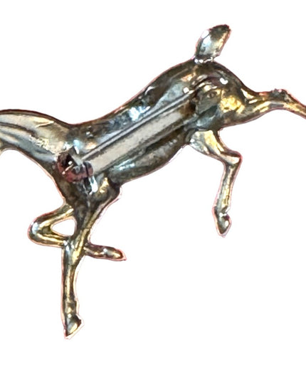 Vintage Sterling silver galloping horse brooch