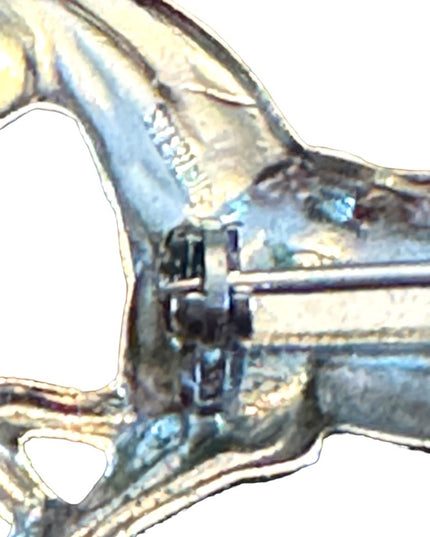 Vintage Sterling silver galloping horse brooch
