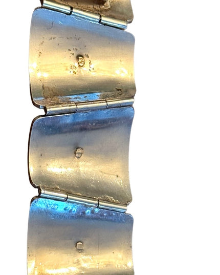 Beautiful Antique Sterling Silver Peruvian Cultural Scenic 7in. Bracelet LLama