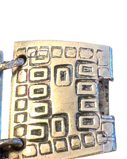 Vintage Mexican Mayan Aztec Warrior sterling link bracelet