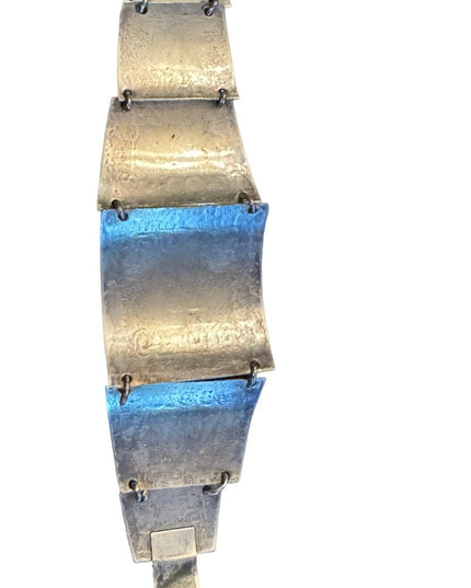 Vintage Mexican Mayan Aztec Warrior sterling link bracelet