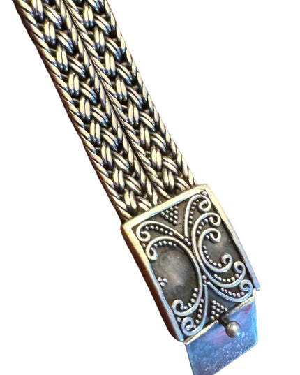 Spectacular Handmade Basket Woven Balenisian BALI 925 Sterling Silver Bracelet
