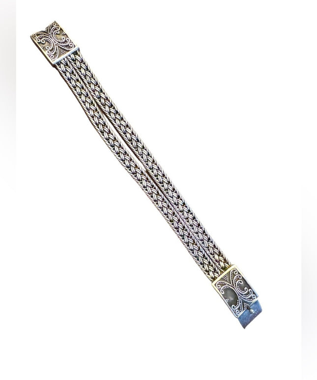 Spectacular Handmade Basket Woven Balenisian BALI 925 Sterling Silver Bracelet
