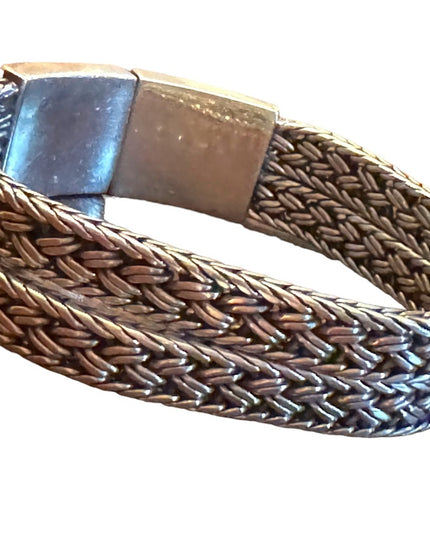 Spectacular Handmade Basket Woven Balenisian BALI 925 Sterling Silver Bracelet