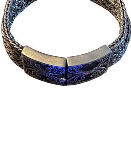 Spectacular Handmade Basket Woven Balenisian BALI 925 Sterling Silver Bracelet