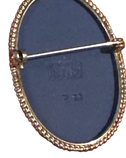 Wedgwood England Brooch 925 Sterling Silver Jasper Cameo Blue  Vintage