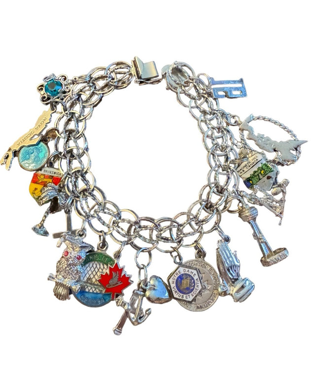 Vintage 21 Charm sterling silver bracelet Disney olympics Ontario place Niagara