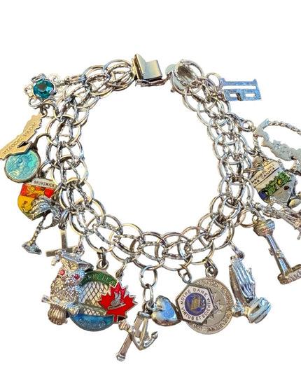 Vintage 21 Charm sterling silver bracelet Disney olympics Ontario place Niagara