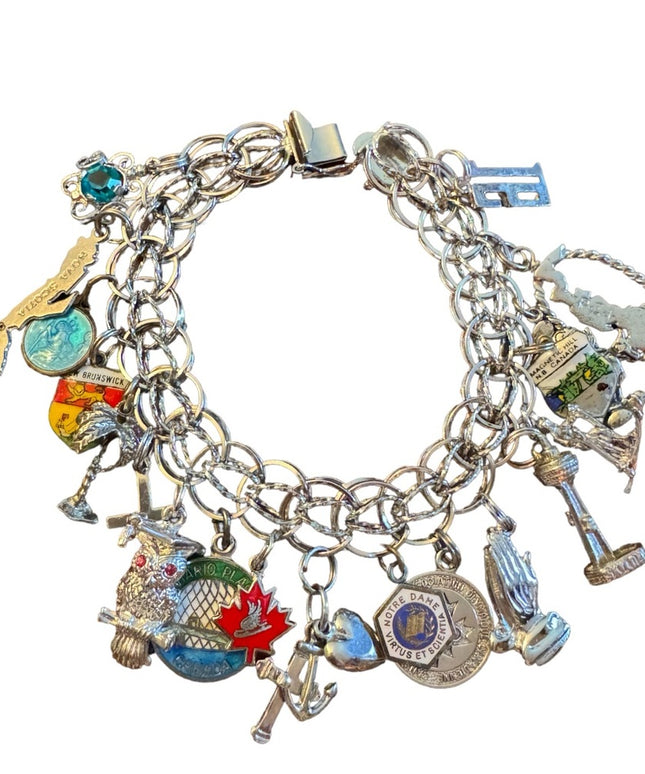 Vintage 21 Charm sterling silver bracelet Disney olympics Ontario place Niagara