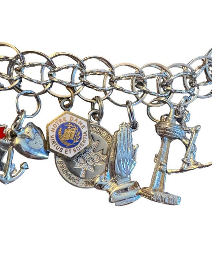 Vintage 21 Charm sterling silver bracelet Disney olympics Ontario place Niagara