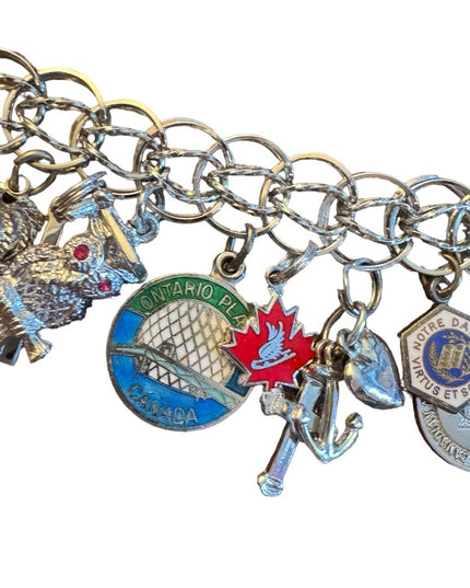 Vintage 21 Charm sterling silver bracelet Disney olympics Ontario place Niagara