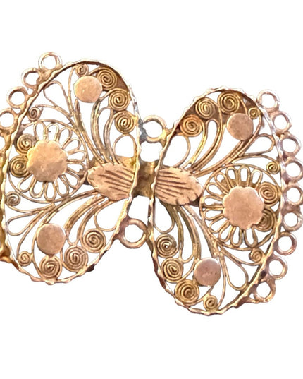 Lovely antique fancy 800 silver filagree scrolled brooch