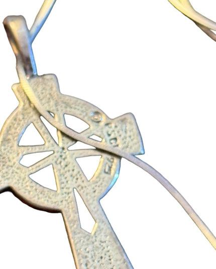 Peter stone Celtic crosss sterling silver 925 necklace & pendant