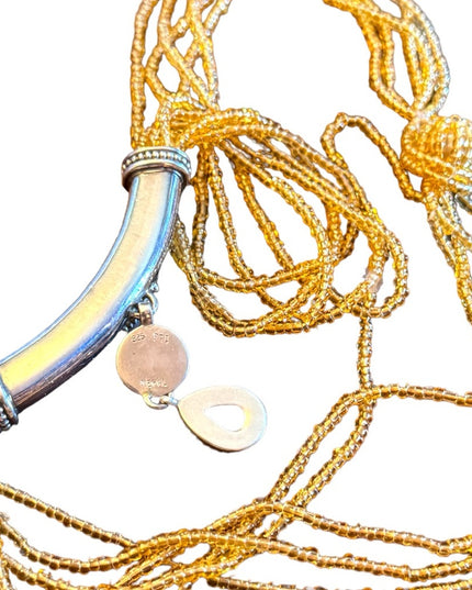 Lovely 18” Sterling silver CITRINE handmade Nepal 925 PTI pearl necklace