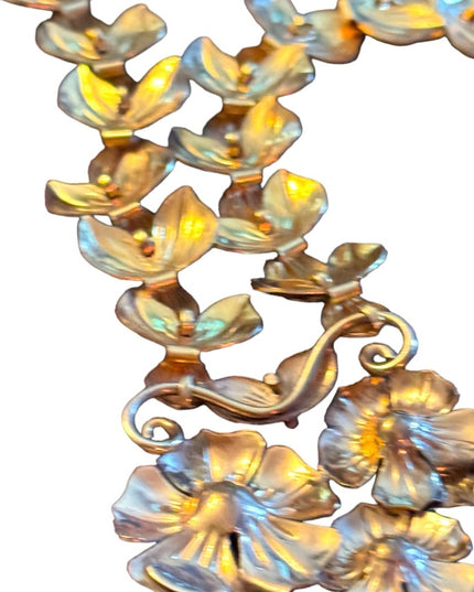 Stunning vintage 12k GF fancy flower gold art deco necklace