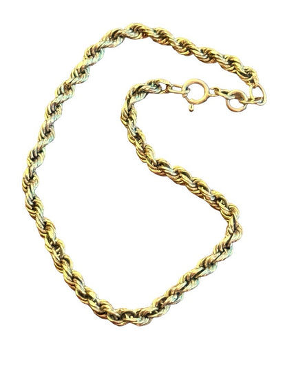 Vintage 10k Gold rope chain bracelet