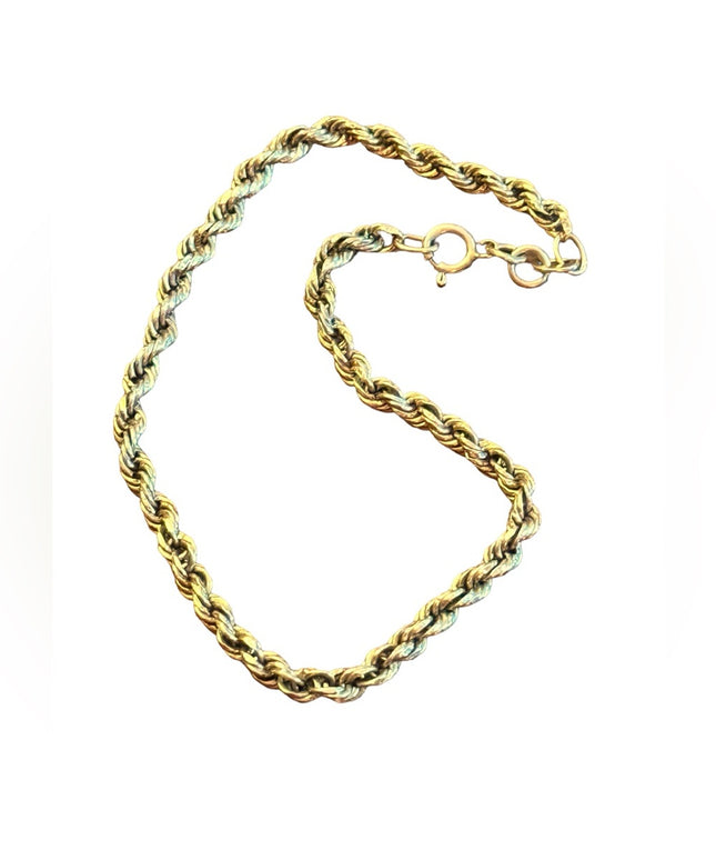 Vintage 10k Gold rope chain bracelet