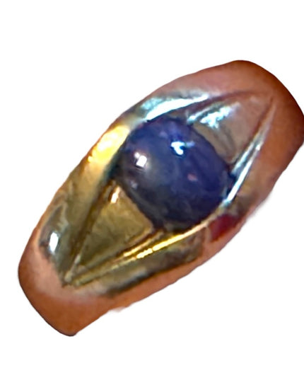Vintage mens 10k white gold star sapphire ring