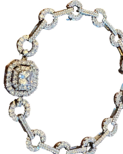Sterling silver STAUER 925 fancy art deco link bracelet
