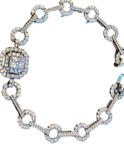 Sterling silver STAUER 925 fancy art deco link bracelet