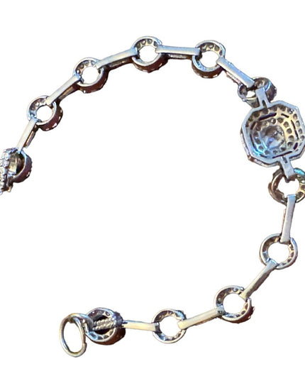 Sterling silver STAUER 925 fancy art deco link bracelet