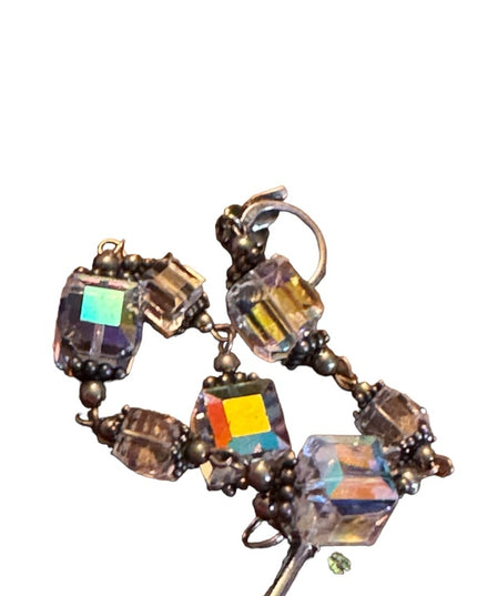 Artisan Chunky crystal sterling silver toggle bracelet