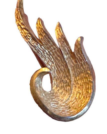 Vintage brushed gold finish modernist splash brooch