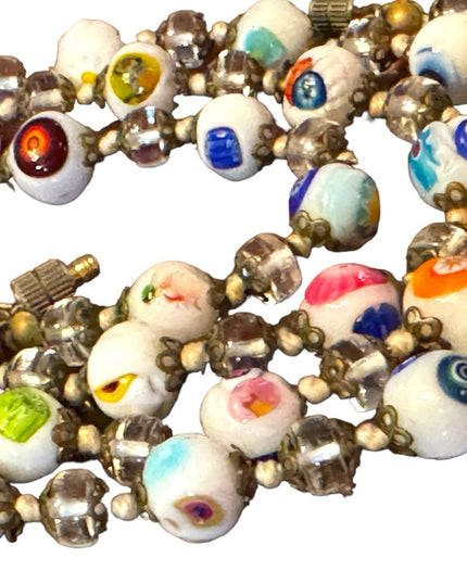 Murano milk Glass 26” inch  Necklace.hand blown glass from Italy Vintage