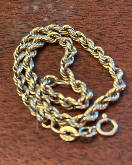 Vintage 10k Gold rope chain bracelet