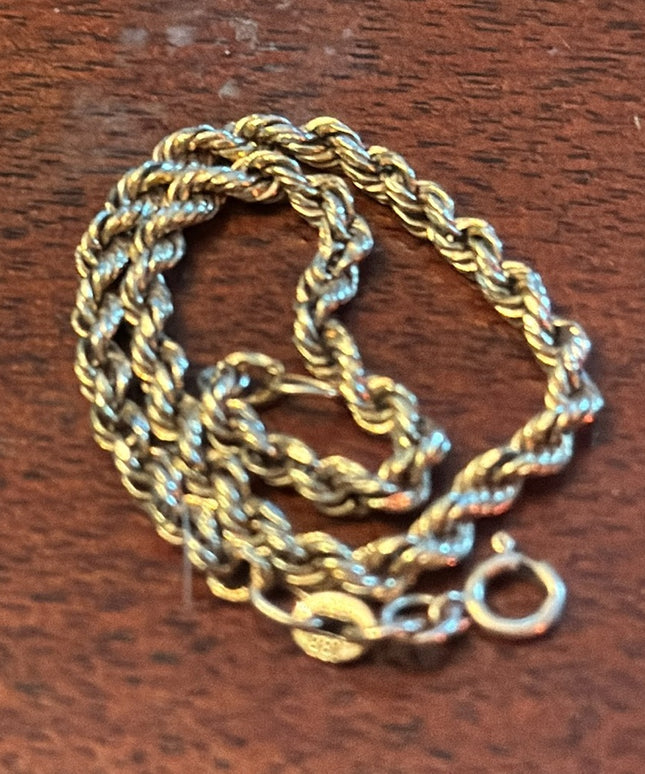 Vintage 10k Gold rope chain bracelet