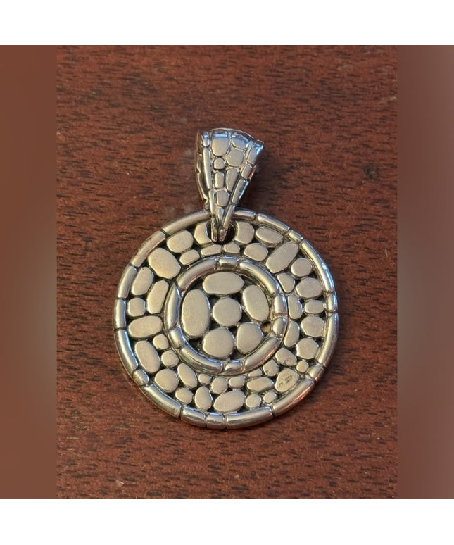 John Hardy Sterling Silver 925 AUTHENTIC Kali Pebble Dragonfly Enhancer Pendant