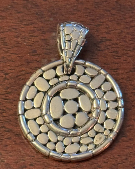John Hardy Sterling Silver 925 AUTHENTIC Kali Pebble Dragonfly Enhancer Pendant