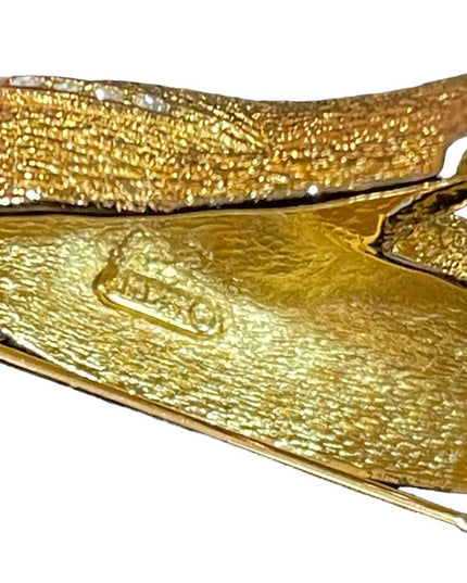 - Vintage Gold plated Crystal Christian Dior Rare Cat kitty brooch