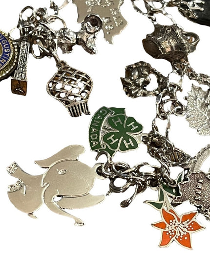 Vintage sterling silver  925 Charm bracelet 19 charms